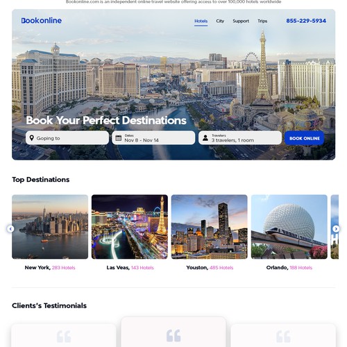 Travel agency website with the title 'Travel Site needs Fresh Modern look for Redesign'