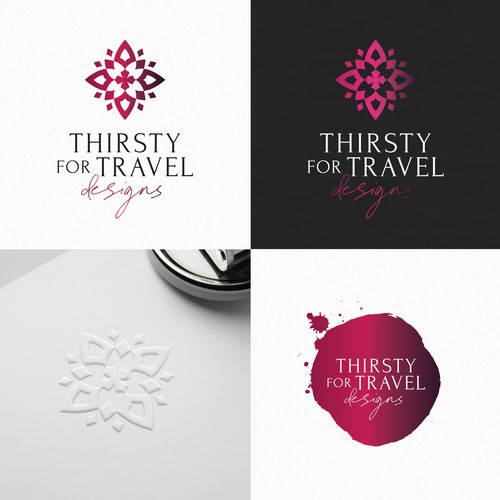 Journey design with the title 'Thirsty for travel designs'