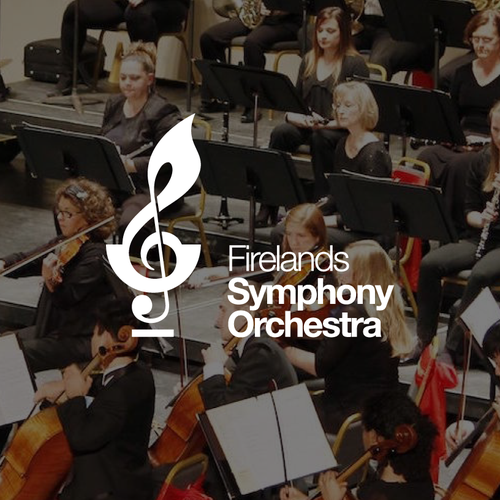 Orchestra logo with the title 'Firelands Symphony Orchestra Logo Design'