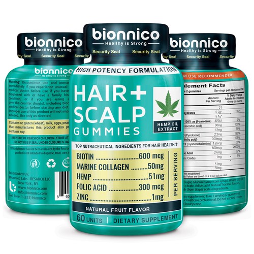 Hemp label with the title 'bold supplement label'