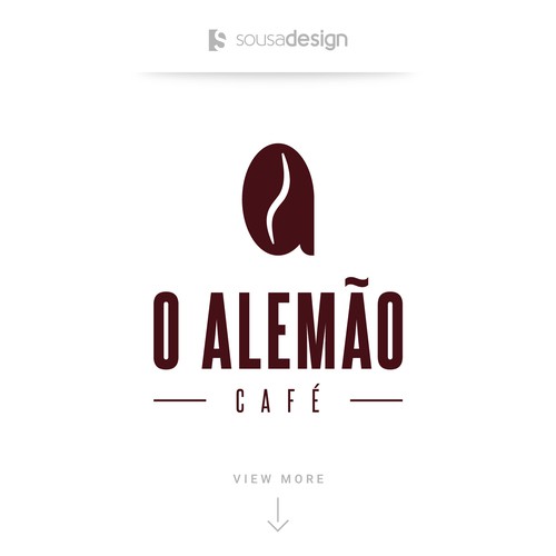 Coffee bean design with the title 'O Alemão Café - Logo Concept'