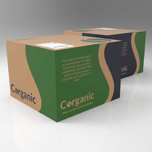 Cardboard packaging with the title 'Shipping Box Design'