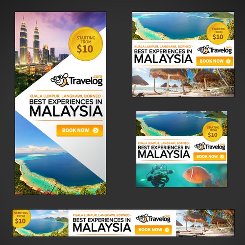 Tourism design with the title 'Banner Ads for Travel Site'