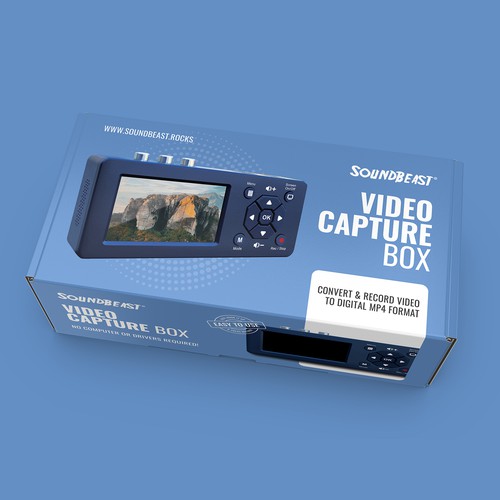 Electronic packaging with the title 'Video Capture Box Packaging'