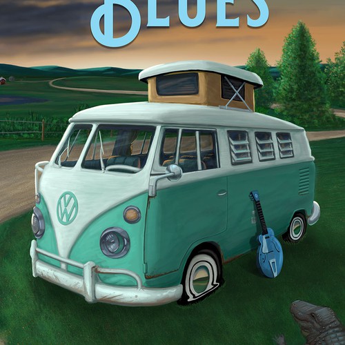 Blues design with the title 'Murder Mystery Book Cover'