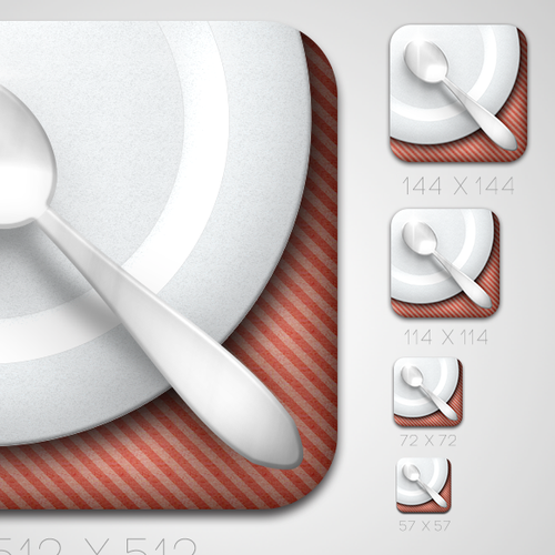 Eating design with the title 'Icon Design for iOS AppGaggle'