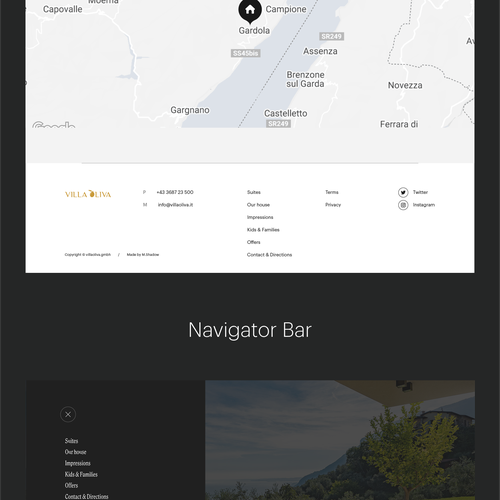 Mobile app website with the title 'Webdesign for a luxury villa'