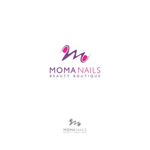Pen tool logo with the title 'Moma Nails'