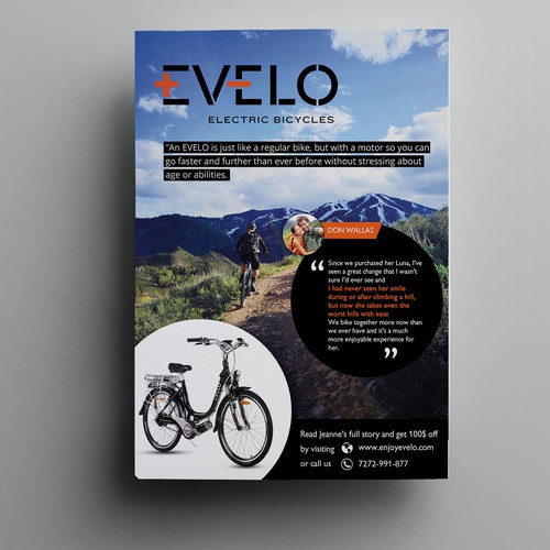 Review design with the title 'Poster Ad for EVELO'