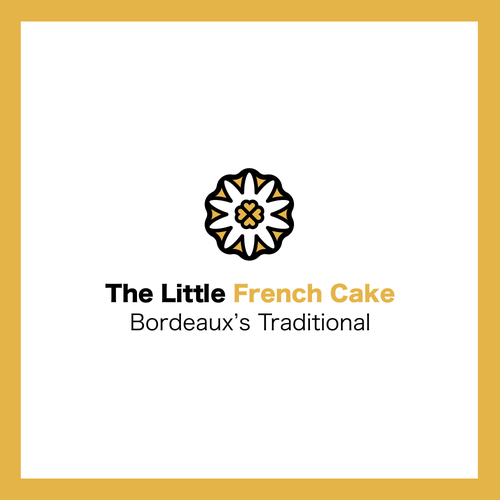 Cheerful design with the title 'The little french cake'