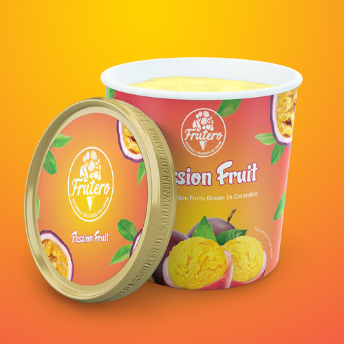 Ice cream design with the title 'Ice creme tub packaging design '