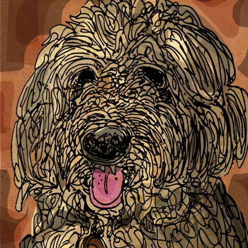 Dog artwork with the title 'Cute dog illustration'