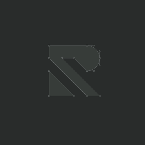 R logo with the title 'Brandmark-NR0490'