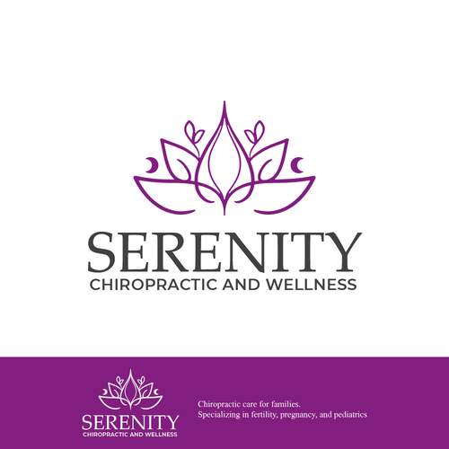 Holistic logo with the title 'Holistic lotus logo design for chiropractic pratice'