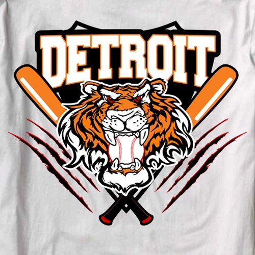  Distressed Tiger Mascot Tshirt Cool Detroit Tiger Design :  Clothing, Shoes & Jewelry