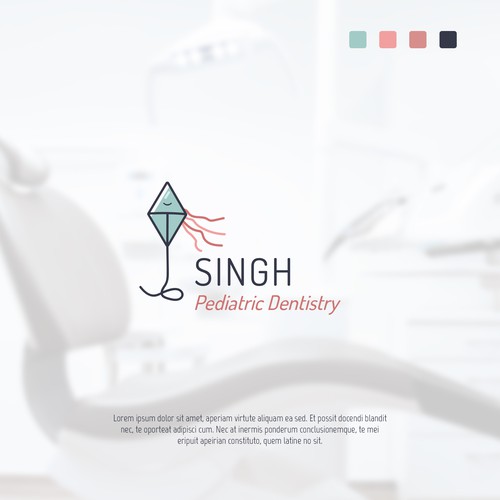Subtle logo with the title 'Pediatric Dentistry Logo Design'