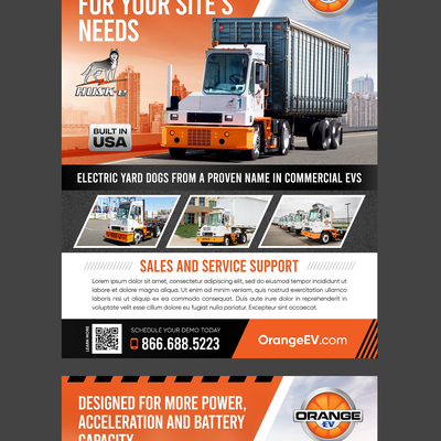 Design Product Flyer Double-sided - For Orange EV Electric Trucks