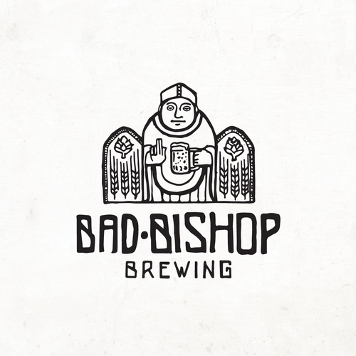 Handwritten logo with the title 'Logo proposal for brewery'