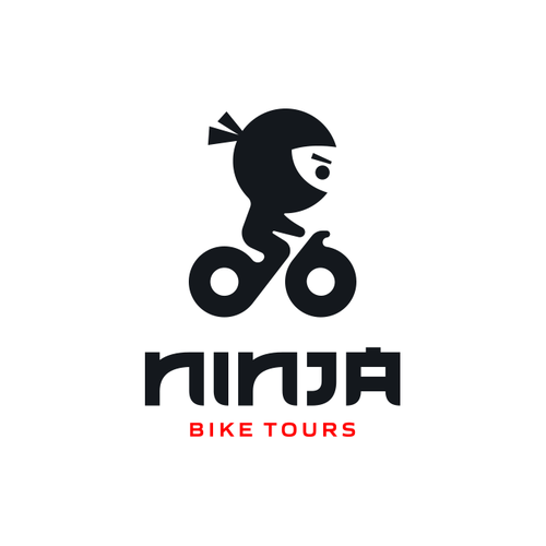 Parkour logo with the title 'Ninja Bike Tours '