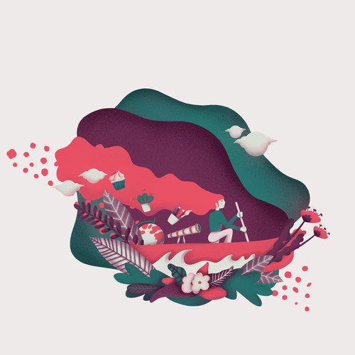 Education illustration with the title 'Landing Page Illustration'