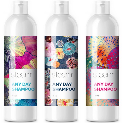 Label with the title 'shampoo'