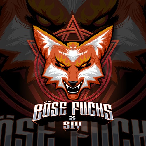 Gold crown logo with the title 'An Angry Fox Logo for a Girls Metal band from Berlin Germany. '