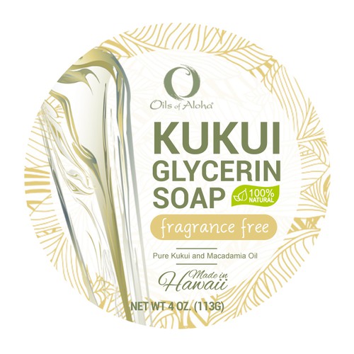 Product label with the title 'Soap label design'