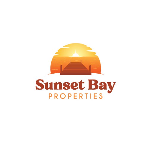 Bay logo with the title 'Sunset Bay Properties logo design concept'
