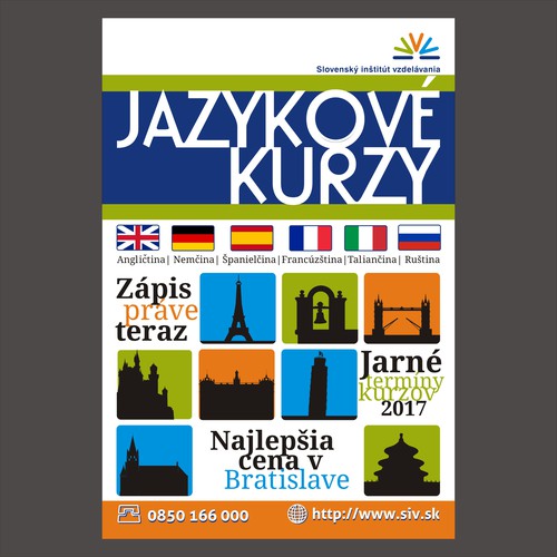 Russian design with the title ' Poster design concept for Language courses promotion'