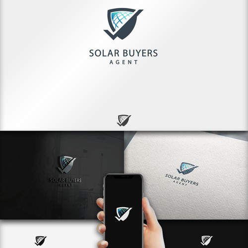 Solar energy logo with the title 'Solar Buyers Agent'
