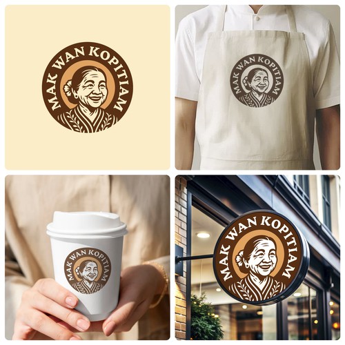 Shop logo with the title 'Portrait logo for a Mayal coffee shop'