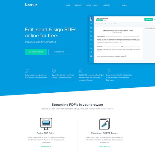 Computer design with the title 'Redesign the DocHub website!'