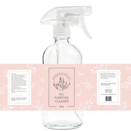 Cleaner design with the title 'Label Design for Cleaning Product'