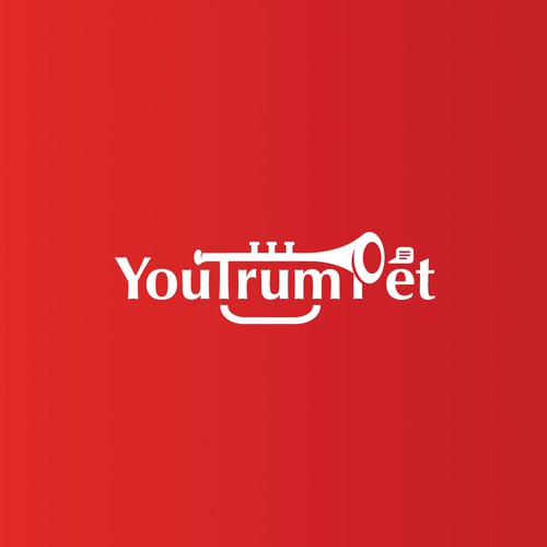 Marching band logo with the title 'Trumpet goes with the text'