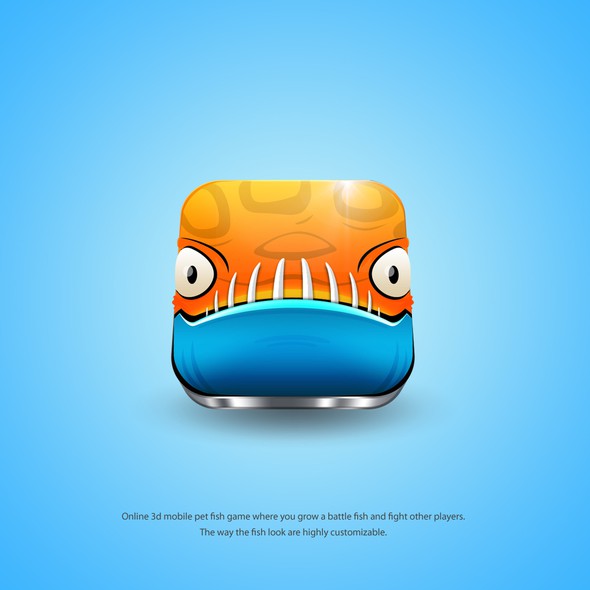 Battle design with the title 'Battle Fish Game Icon'