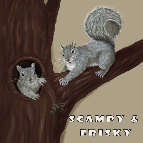 Animal book cover with the title 'Book cover Scampy&Friski '