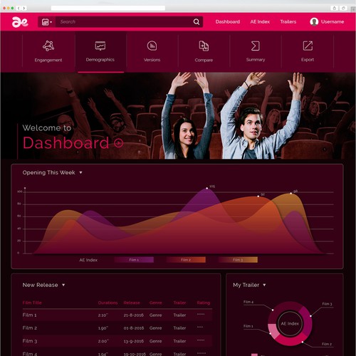 Application website with the title 'Audience entertainment'