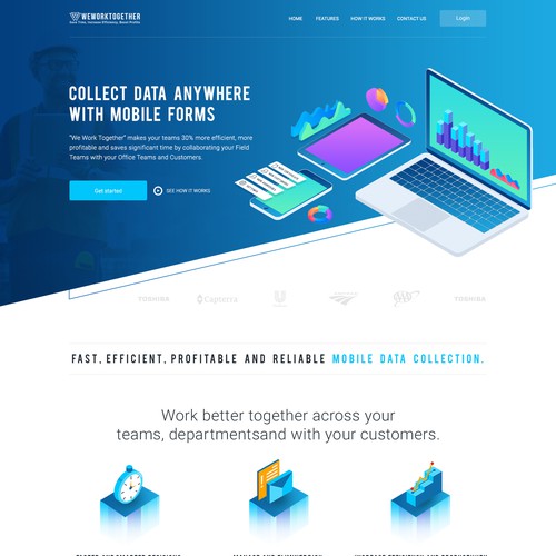 Safety design with the title 'Website homepage design for a software company who specialize in collecting Data with Mobile Forms'