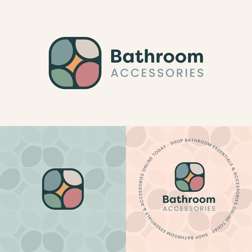 Bubble logo with the title 'Bathroom Accessories — Brand Identity'