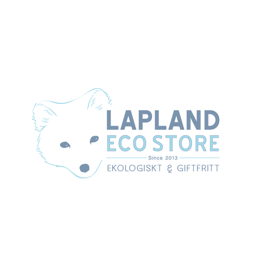 Swedish logo with the title 'A polar fox in a logotype for the Lapland Eco Store'