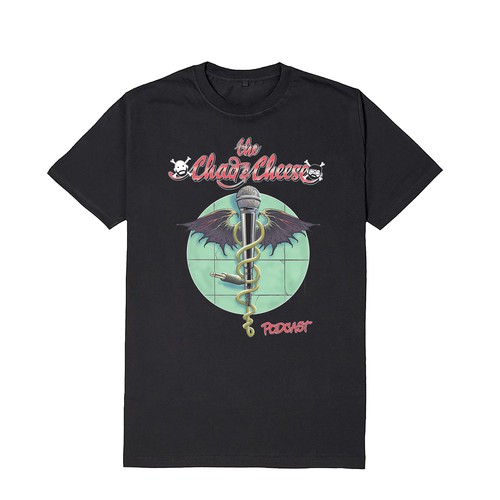 Band t-shirt with the title 'chad and cheese podcast'