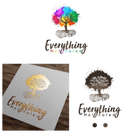 Gold tree logo with the title 'Everything Melanated'
