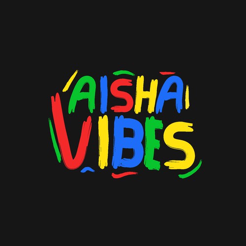 Brush lettering design with the title 'Aisha Vibes'