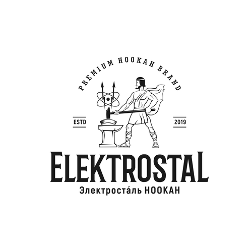 Russian design with the title 'Elektrostal / Электроста́ль - Russian Premium Hookah Brand'