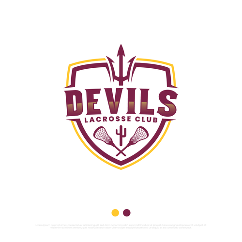 Devil logo with the title 'Lacrosse Club Logo Emblem With Simple Design'