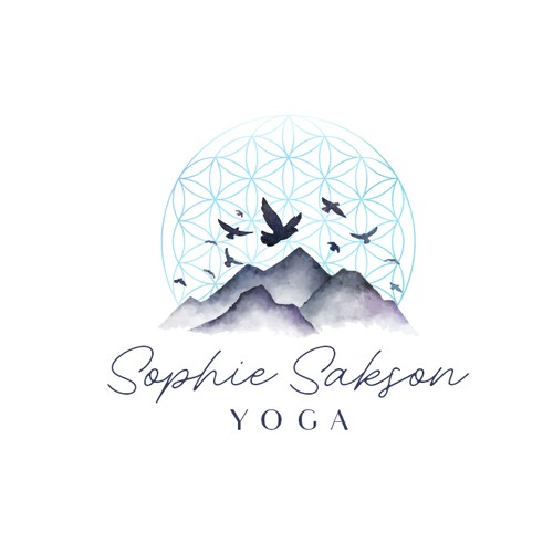 Sacred geometry logo with the title 'Fresh and Vibrant Logo for a Yoga Teacher'