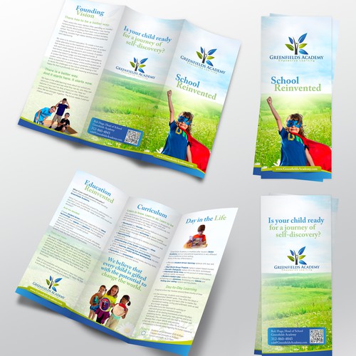 Academy design with the title 'School Academy reinvented - brochure'