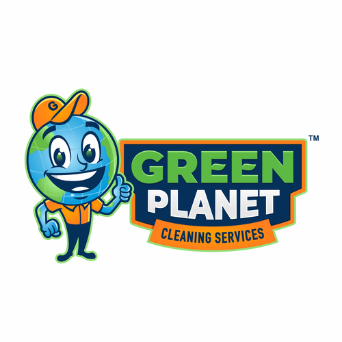 Cleaning company logo with the title 'Green Planet Cleaning Services logo design.'