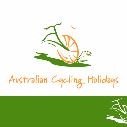 Road trip logo with the title 'Australian Cycling Holidays '