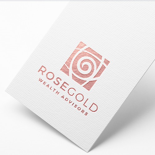 Stylized design with the title 'RoseGold Wealth Advisors - Logo design'